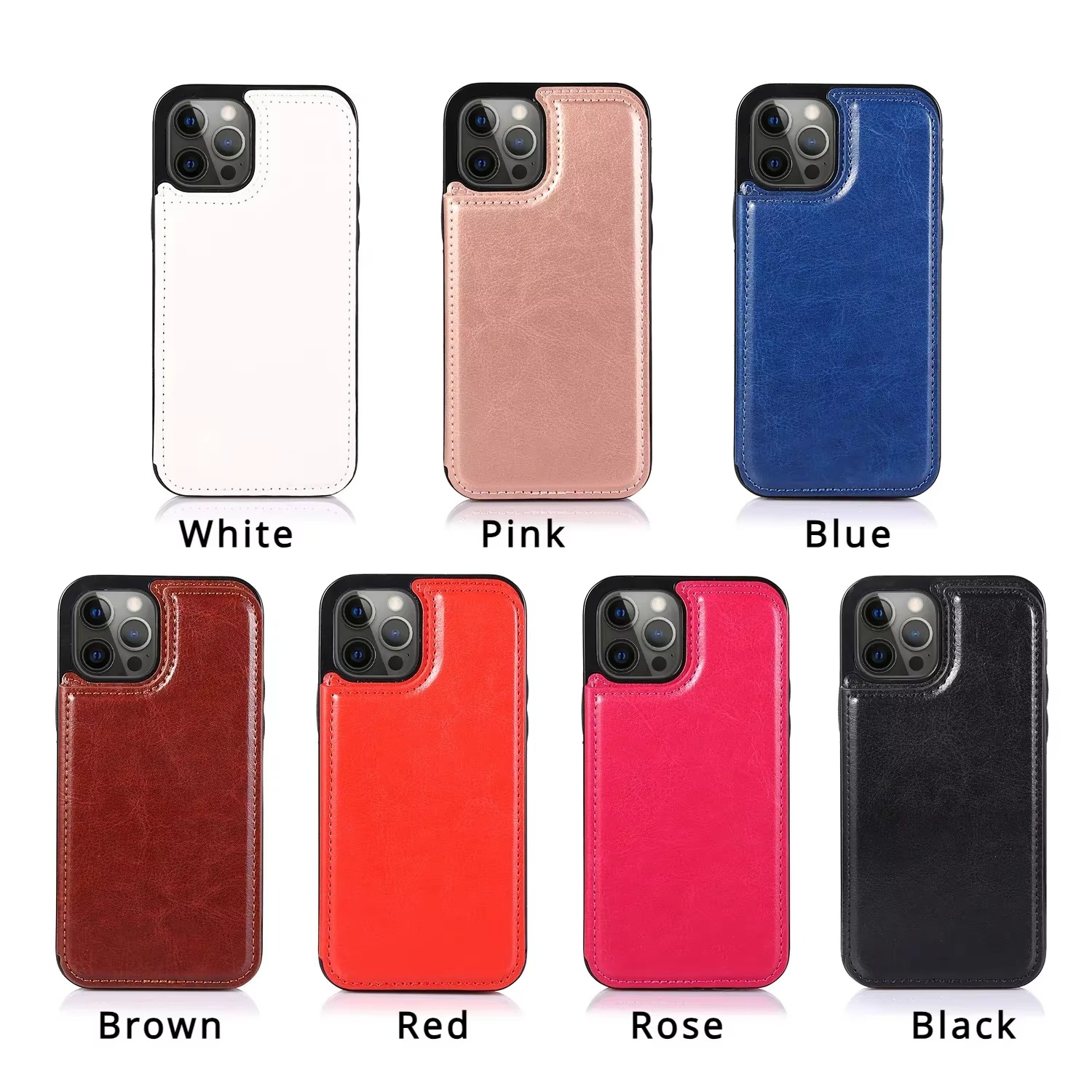 Luxury iPhone Case — PU Leather Flip Wallet Cover with Card Slots, Kickstand Holder, Full-Protection Design and Anti-Fingerprint Finish