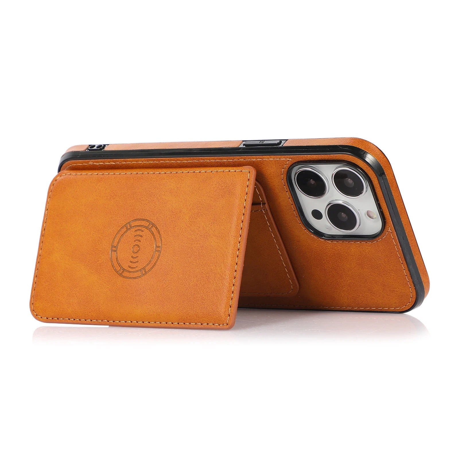 Luxury iPhone Case — PU Leather Flip Wallet with Card Holder, Shockproof Magnetic Car-Mount Ready Design, Full Access Protective Cover