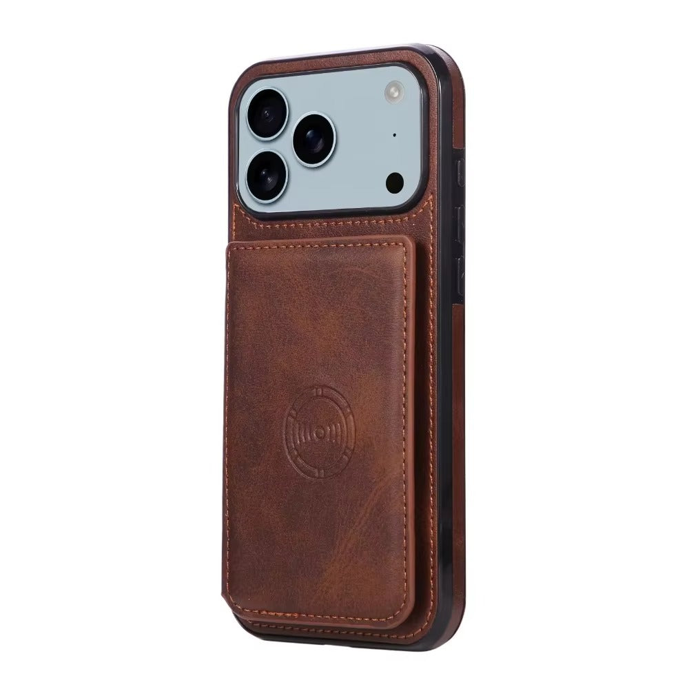 Luxury iPhone Case — PU Leather Flip Wallet with Card Holder, Shockproof Magnetic Car-Mount Ready Design, Full Access Protective Cover