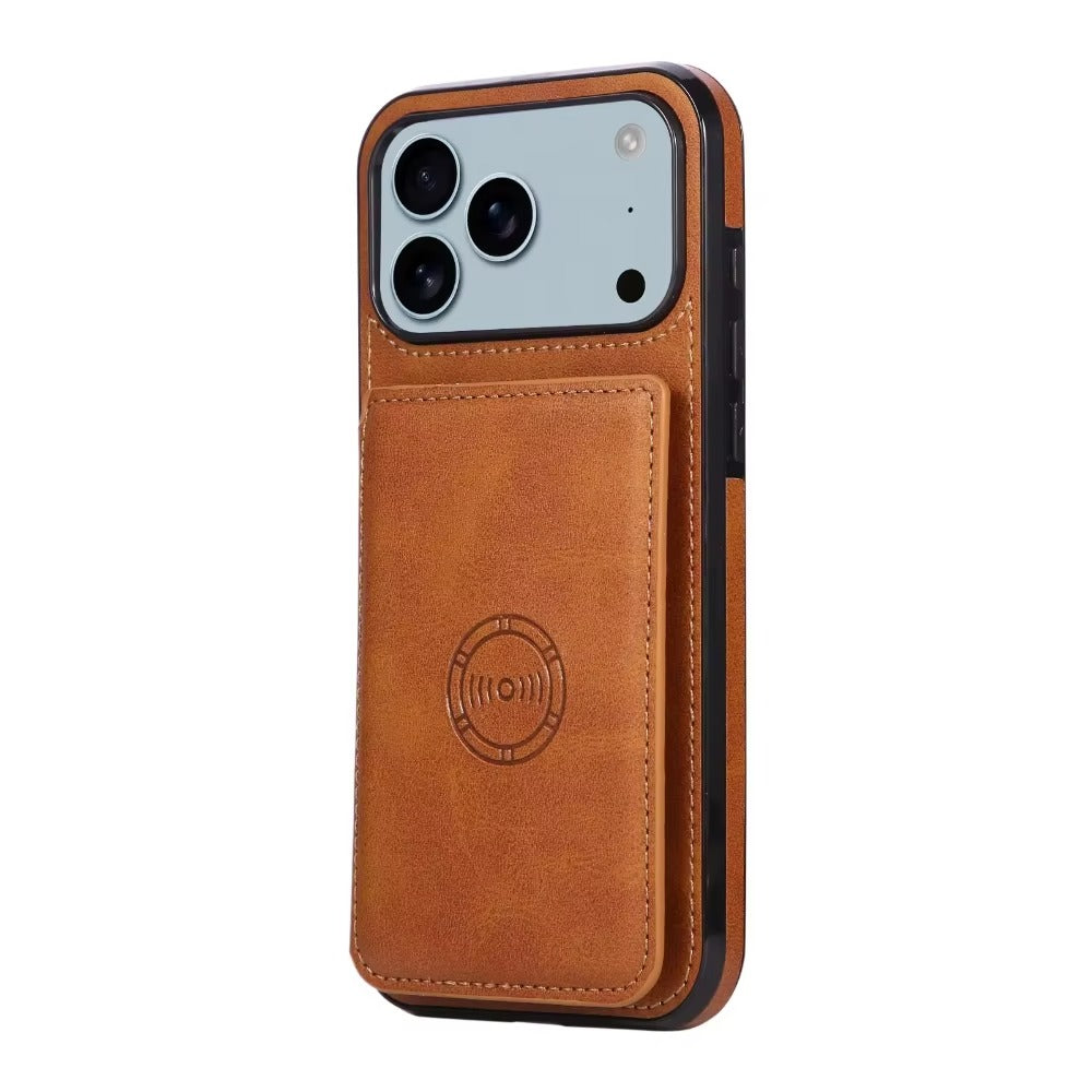 Luxury iPhone Case — PU Leather Flip Wallet with Card Holder, Shockproof Magnetic Car-Mount Ready Design, Full Access Protective Cover