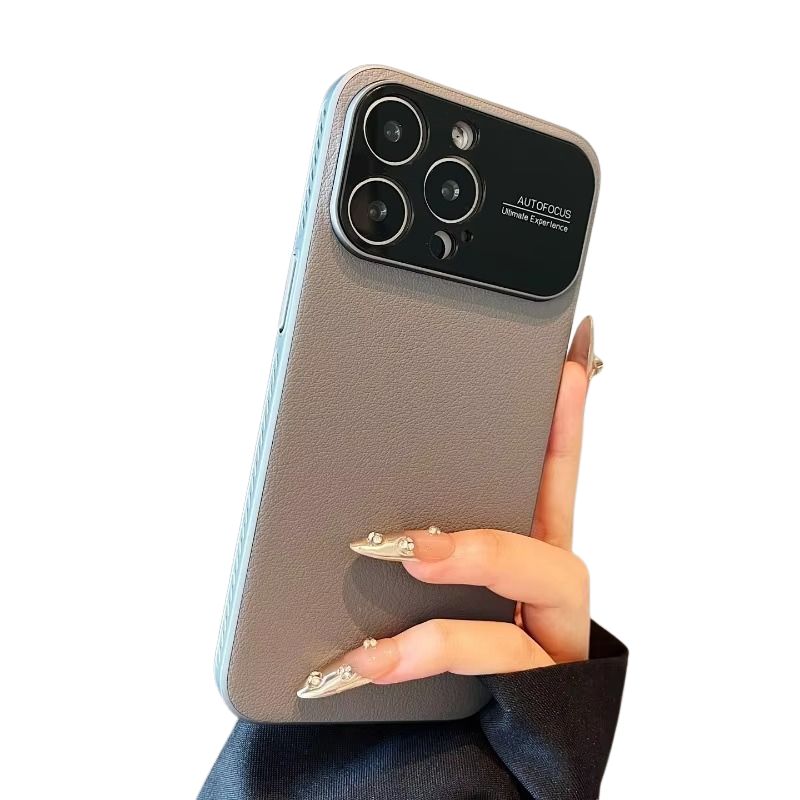 Luxury iPhone Case — Plain Leather Magnetic Cover with Heat-Dissipation Side Vents, Anti-Fingerprint Anti-Scratch Finish & Slim Half-Wrapped Design