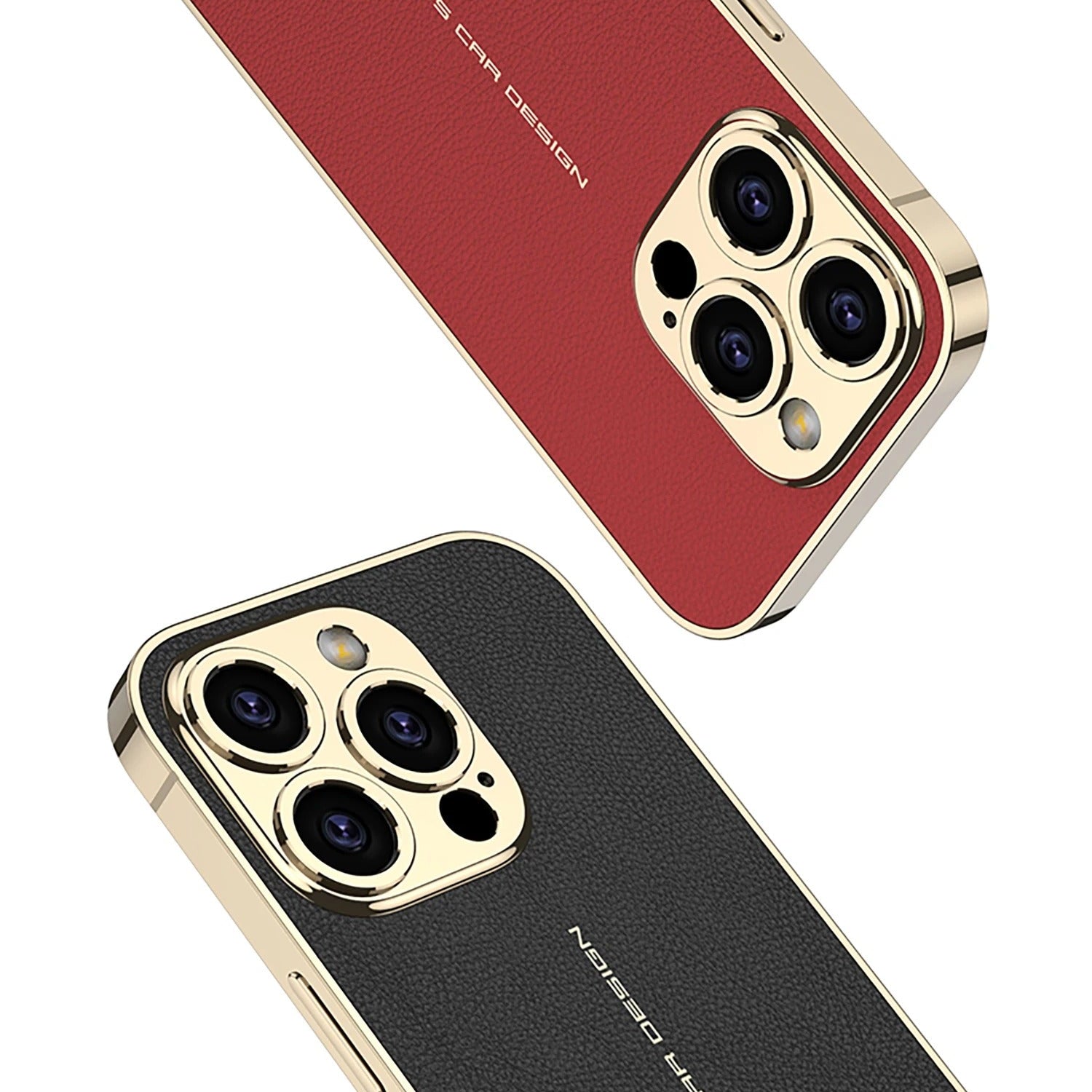 Luxury iPhone Case — Plating Leather Full-Coverage Back Cover with All-Inclusive Lens Protection, Shockproof Anti-Fingerprint Anti-Scratch Design