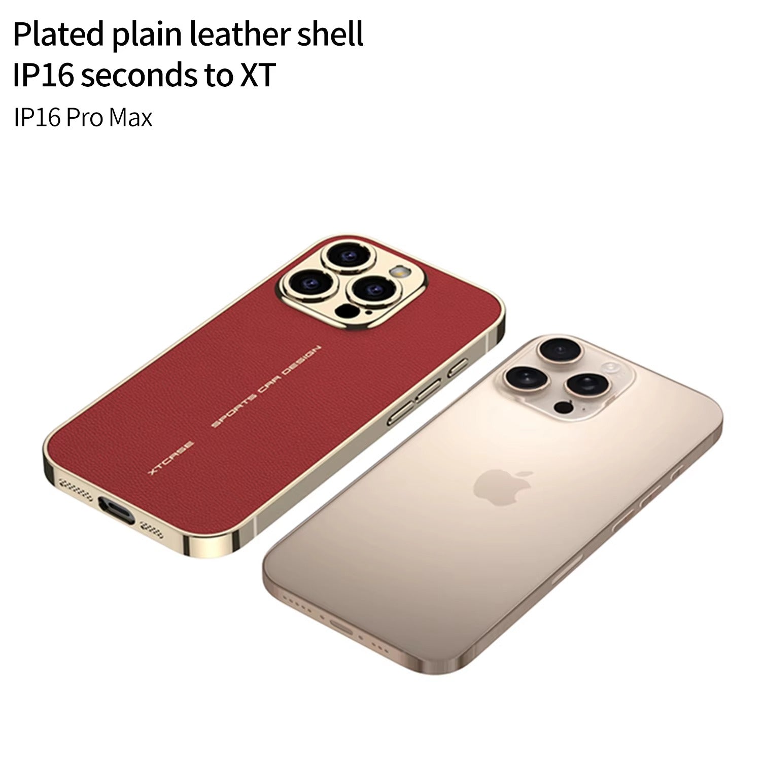 Luxury iPhone Case — Plating Leather Full-Coverage Back Cover with All-Inclusive Lens Protection, Shockproof Anti-Fingerprint Anti-Scratch Design