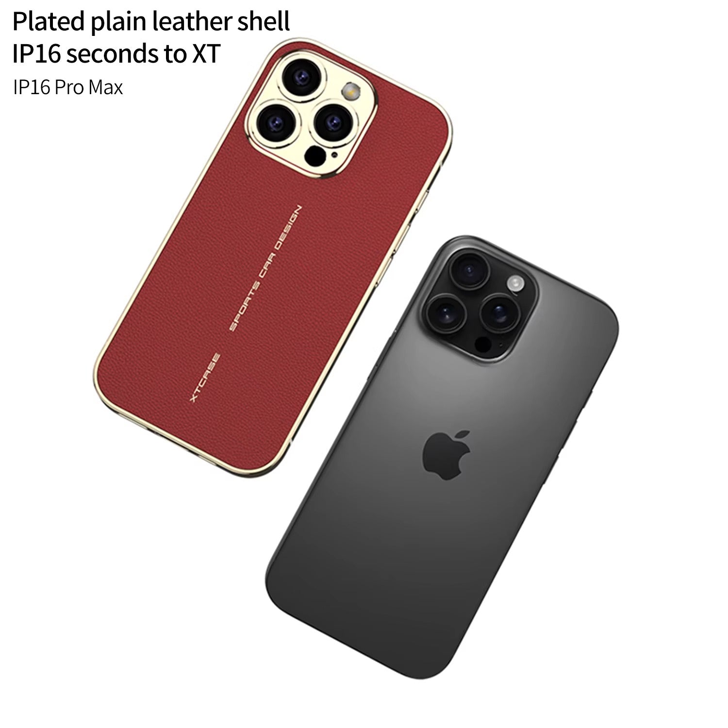 Luxury iPhone Case — Plating Leather Full-Coverage Back Cover with All-Inclusive Lens Protection, Shockproof Anti-Fingerprint Anti-Scratch Design