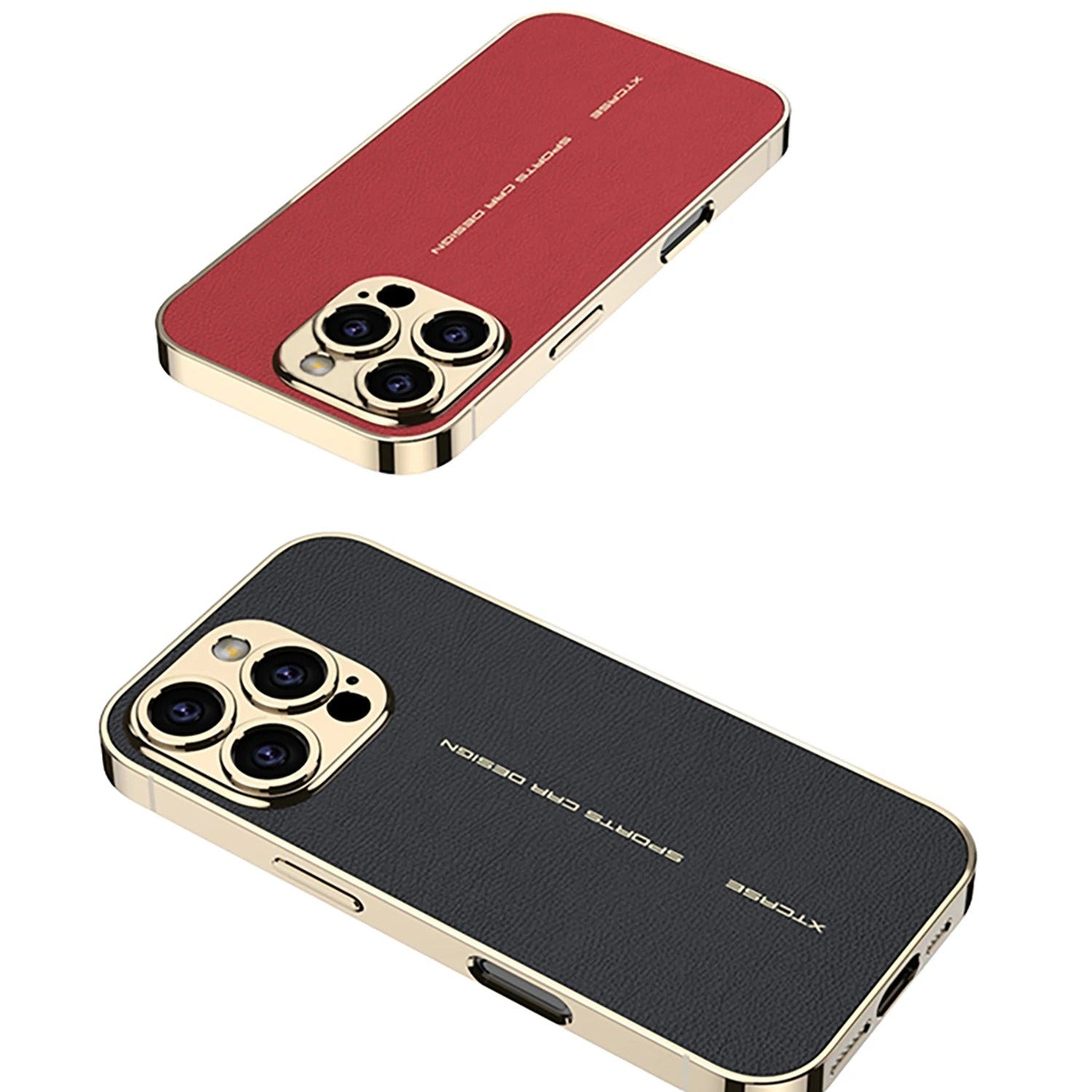 Luxury iPhone Case — Plating Leather Full-Coverage Back Cover with All-Inclusive Lens Protection, Shockproof Anti-Fingerprint Anti-Scratch Design