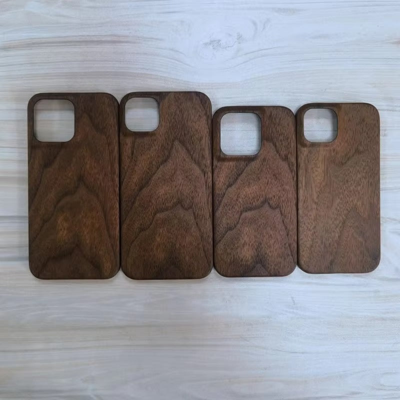 Luxury iPhone Case — Premium Walnut, Cherry, Rosewood or Bamboo Wooden Back Cover with Dustproof Half-Wrapped Protection and Natural Craftsmanship