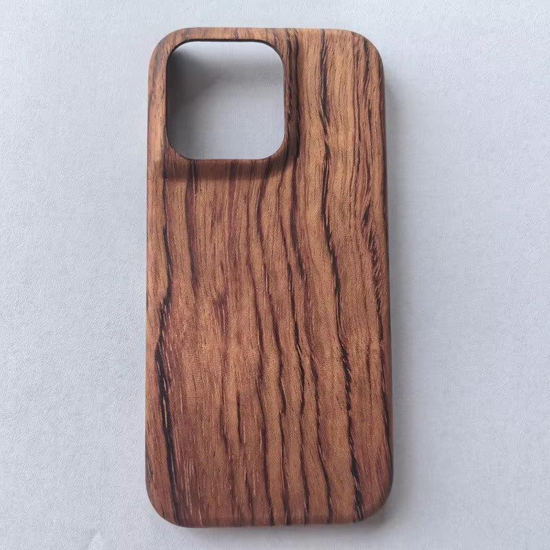 Luxury iPhone Case — Premium Walnut, Cherry, Rosewood or Bamboo Wooden Back Cover with Dustproof Half-Wrapped Protection and Natural Craftsmanship