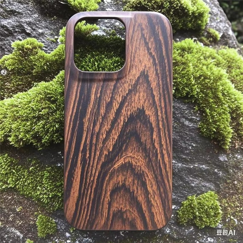 Luxury iPhone Case — Premium Walnut, Cherry, Rosewood or Bamboo Wooden Back Cover with Dustproof Half-Wrapped Protection and Natural Craftsmanship