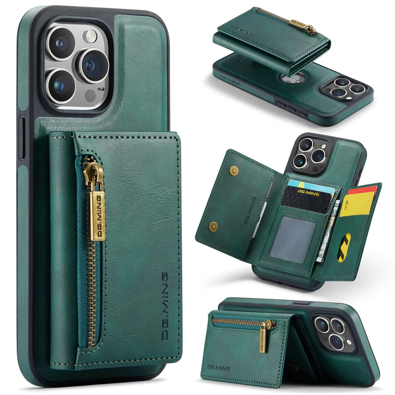 Luxury iPhone Case — RFID Magnetic Detachable Leather Wallet Cover with 7-Card Storage, Wireless-Charging Safe Design and Shockproof Protection