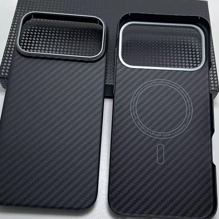 Luxury iPhone Case — Real Aramid Carbon Fiber MagSafe Cover with Ultra-Thin Full-Coverage Protection, Lightweight Durable Design and Camera Guard
