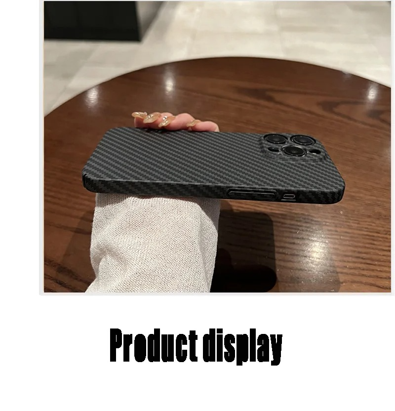Luxury iPhone Case — Real Aramid Carbon Fiber Ultra-Thin Lightweight Cover with Shockproof Dustproof Protection & Precision-Cut Premium Design