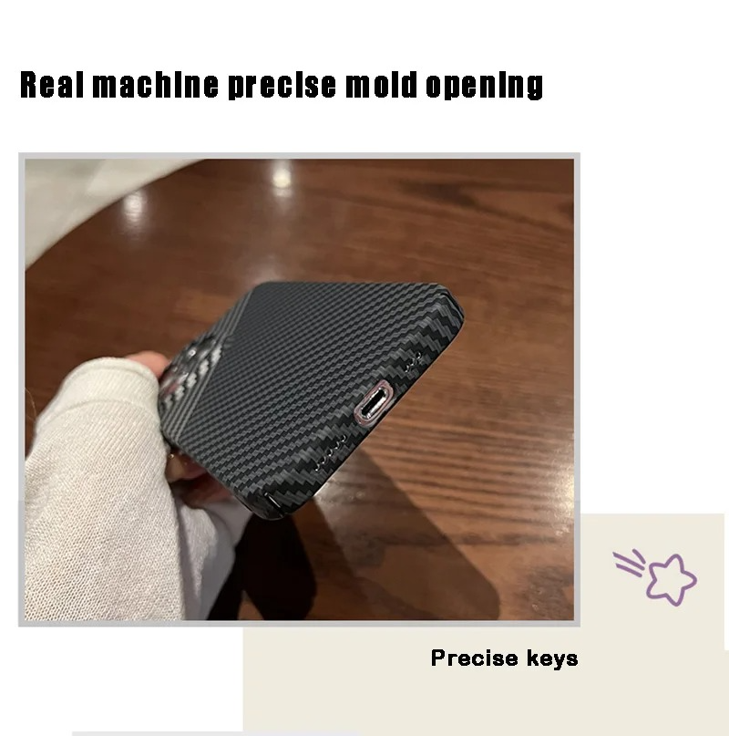 Luxury iPhone Case — Real Aramid Carbon Fiber Ultra-Thin Lightweight Cover with Shockproof Dustproof Protection & Precision-Cut Premium Design