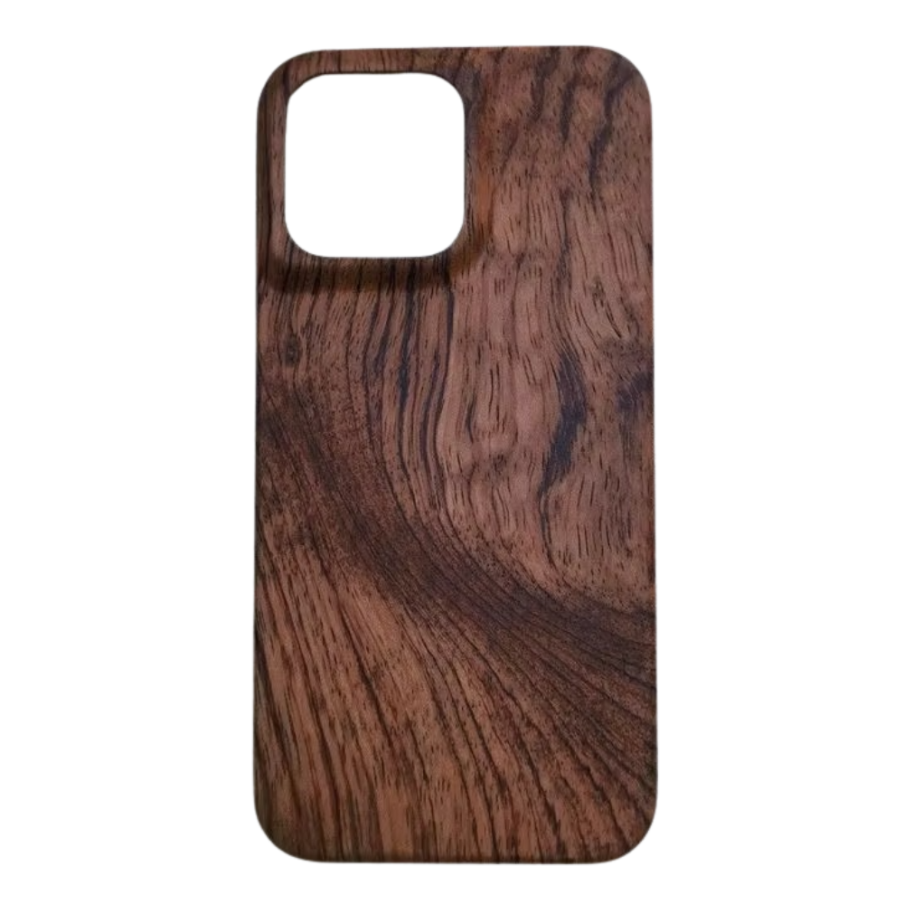 Luxury iPhone Case — Real Walnut, Ebony, Bamboo & Rosewood Wooden Back Cover with Dustproof Half-Wrapped Hard Protection