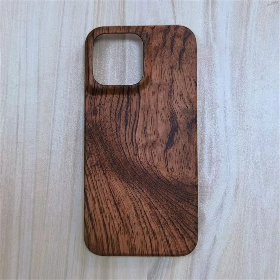Luxury iPhone Case — Real Walnut, Ebony, Bamboo & Rosewood Wooden Back Cover with Dustproof Half-Wrapped Hard Protection