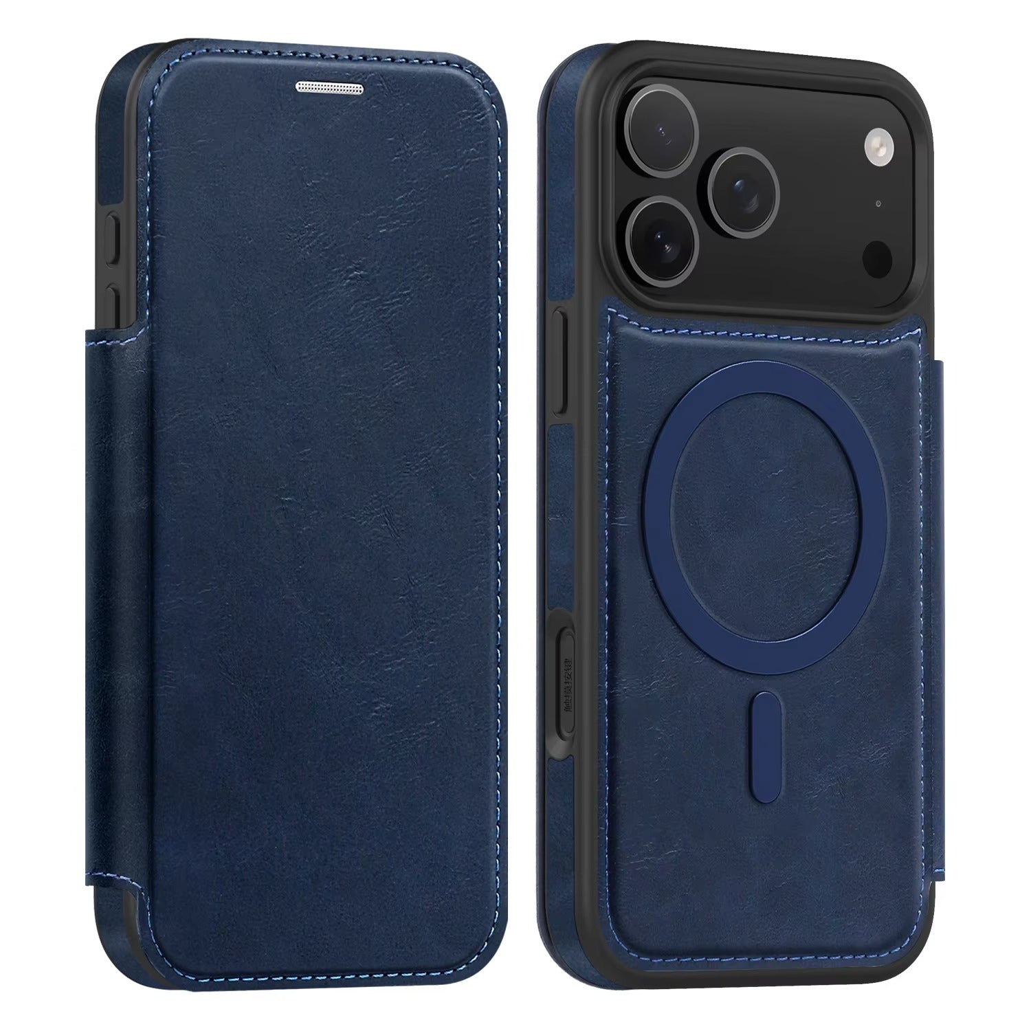 Luxury iPhone Case — Retro Business Flip Leather Cover with Magnetic Charging Support and Card Holder Wallet Design