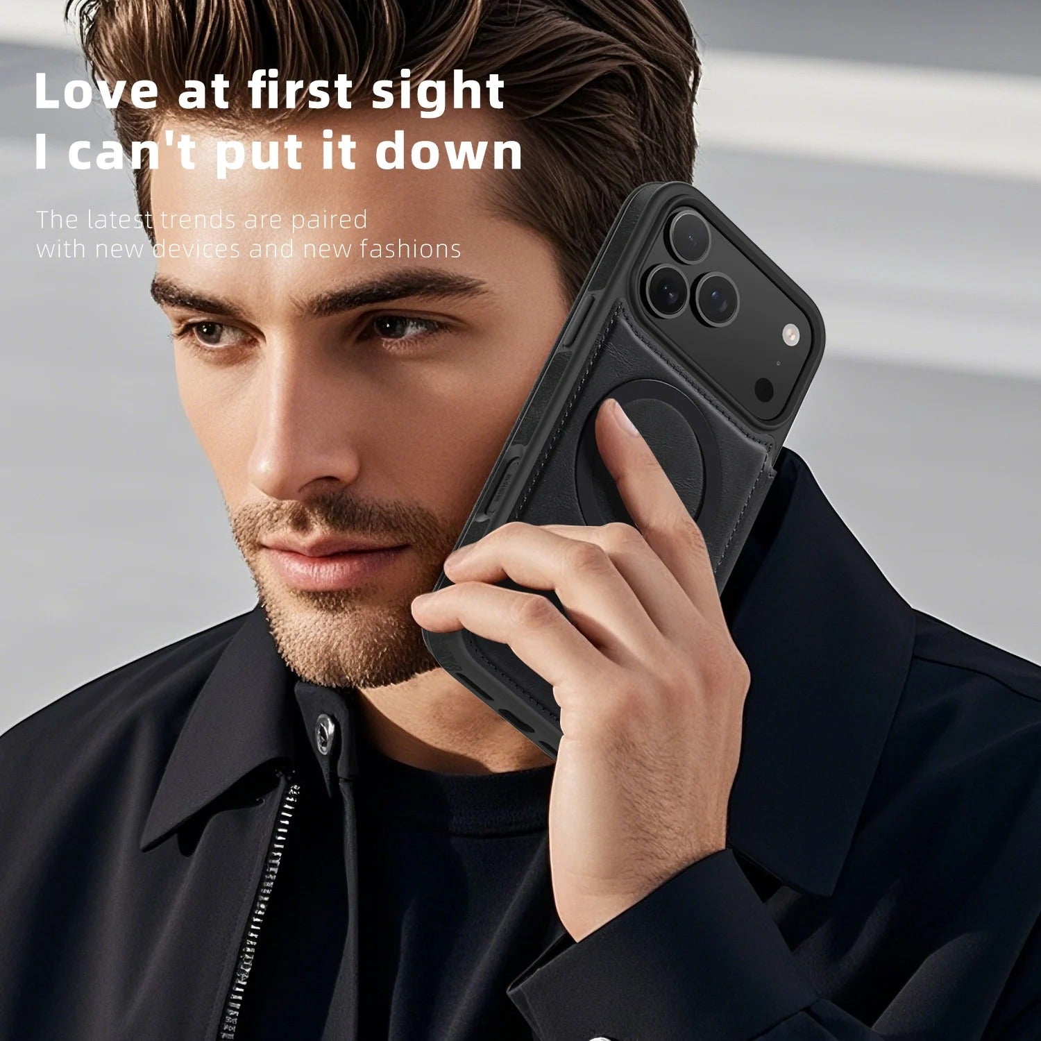 Luxury iPhone Case — Retro Business Flip Leather Cover with Magnetic Charging Support and Card Holder Wallet Design