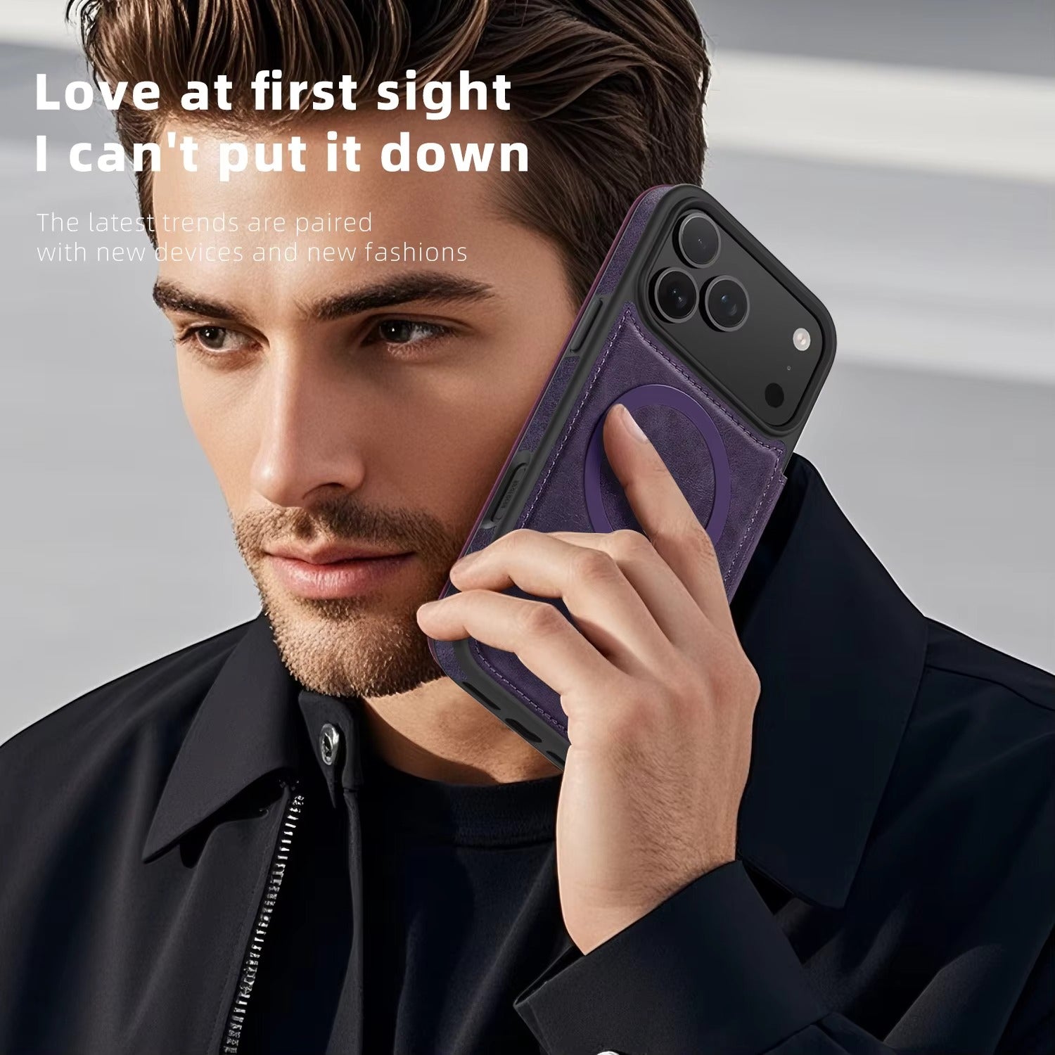 Luxury iPhone Case — Retro Business Flip Leather Cover with Magnetic Charging Support and Card Holder Wallet Design