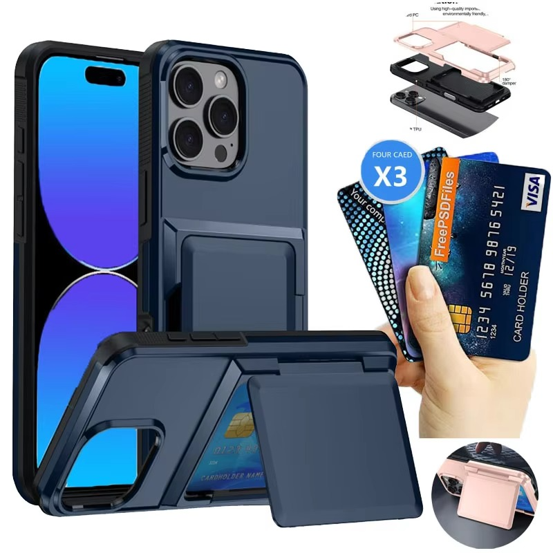 Luxury iPhone Case — Shockproof Flip Wallet Cover with Card Holder, Built-In Stand and Anti-Fingerprint Scratch-Resistant Design