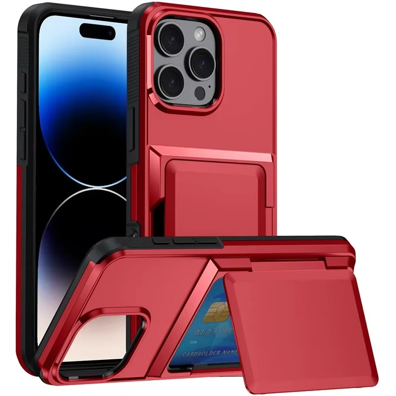 Luxury iPhone Case — Shockproof Flip Wallet Cover with Card Holder, Built-In Stand and Anti-Fingerprint Scratch-Resistant Design