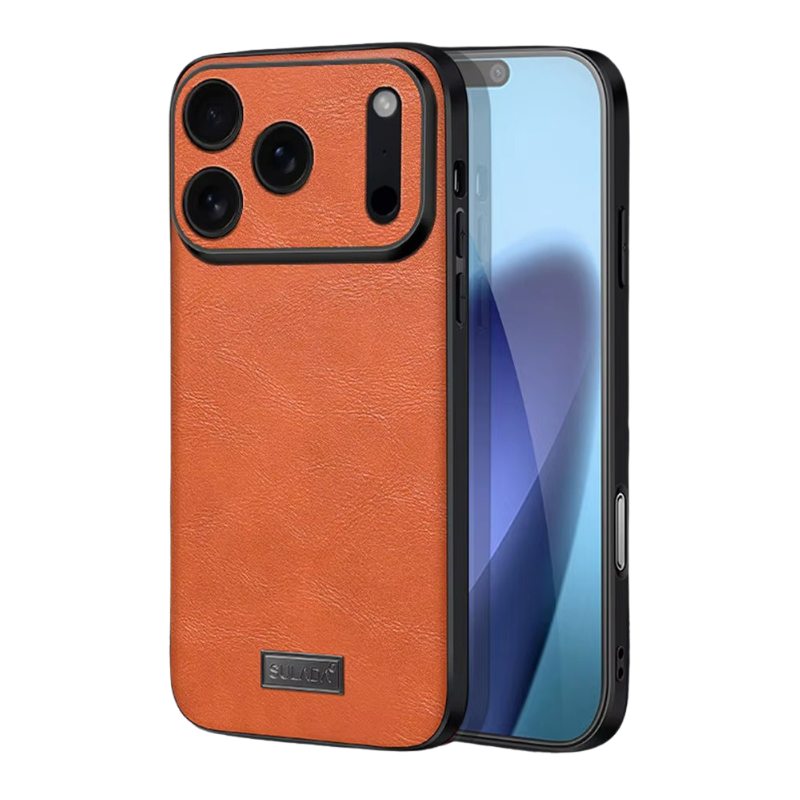 Luxury iPhone Case — Shockproof Soft Leather Cover, Half-Wrapped PC+TPU Design, Anti-Fingerprint Anti-Scratch Non-Slip Protection, Plain Finish