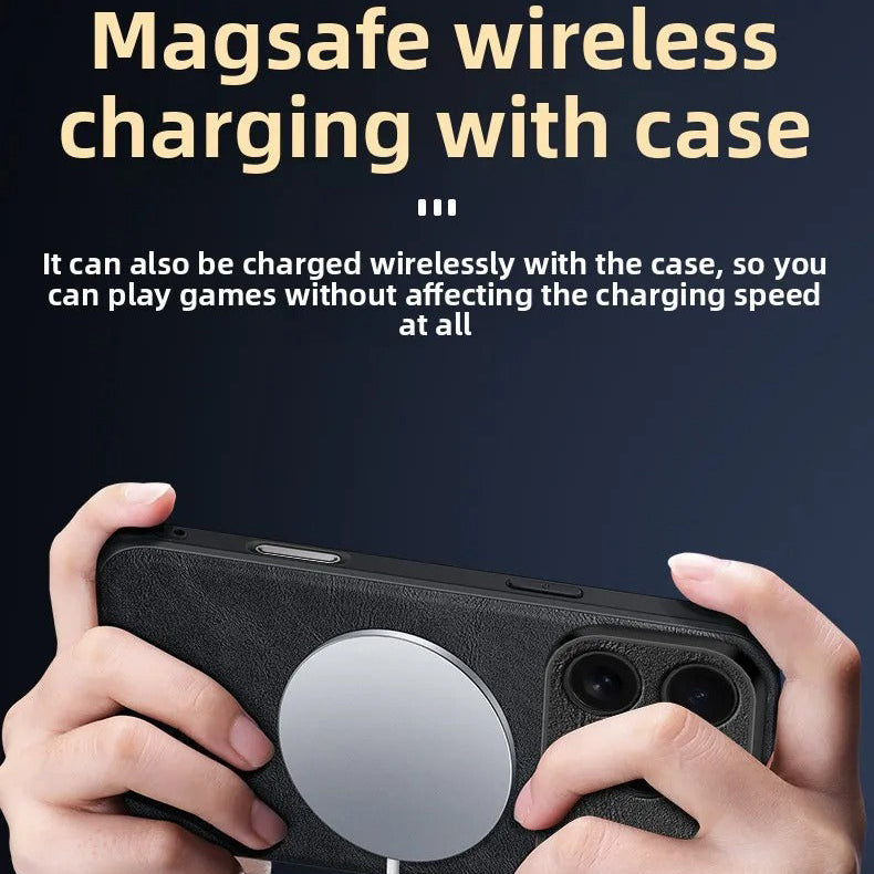 Luxury iPhone Case — Shockproof Soft Leather Cover, Half-Wrapped PC+TPU Design, Anti-Fingerprint Anti-Scratch Non-Slip Protection, Plain Finish