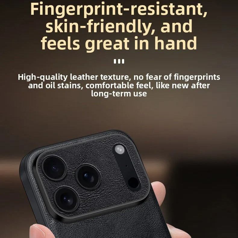 Luxury iPhone Case — Shockproof Soft Leather Cover, Half-Wrapped PC+TPU Design, Anti-Fingerprint Anti-Scratch Non-Slip Protection, Plain Finish