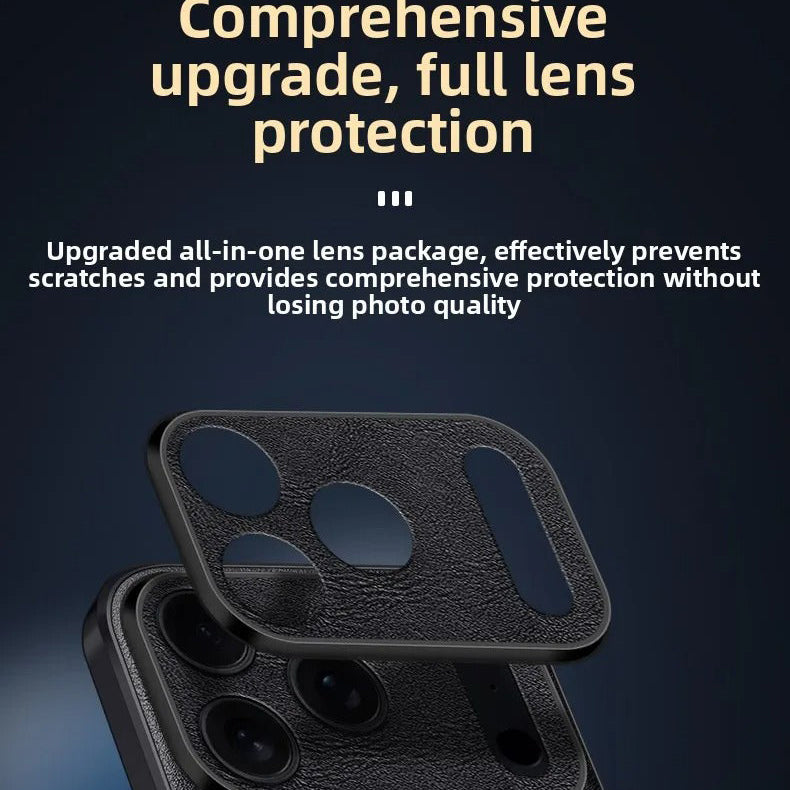 Luxury iPhone Case — Shockproof Soft Leather Cover, Half-Wrapped PC+TPU Design, Anti-Fingerprint Anti-Scratch Non-Slip Protection, Plain Finish