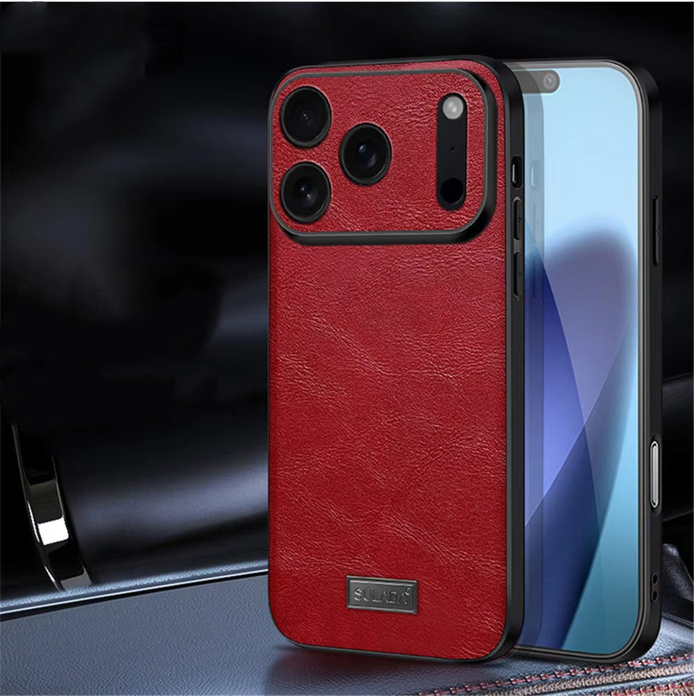 Luxury iPhone Case — Shockproof Soft Leather Cover, Half-Wrapped PC+TPU Design, Anti-Fingerprint Anti-Scratch Non-Slip Protection, Plain Finish