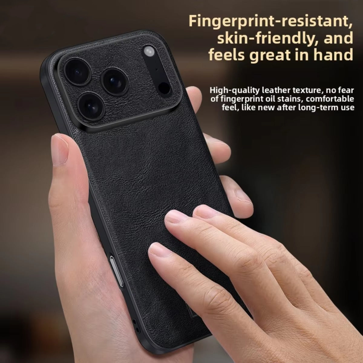 Luxury iPhone Case — Shockproof Soft Leather Cover, Half-Wrapped PC+TPU Design, Anti-Fingerprint Anti-Scratch Non-Slip Protection, Plain Finish