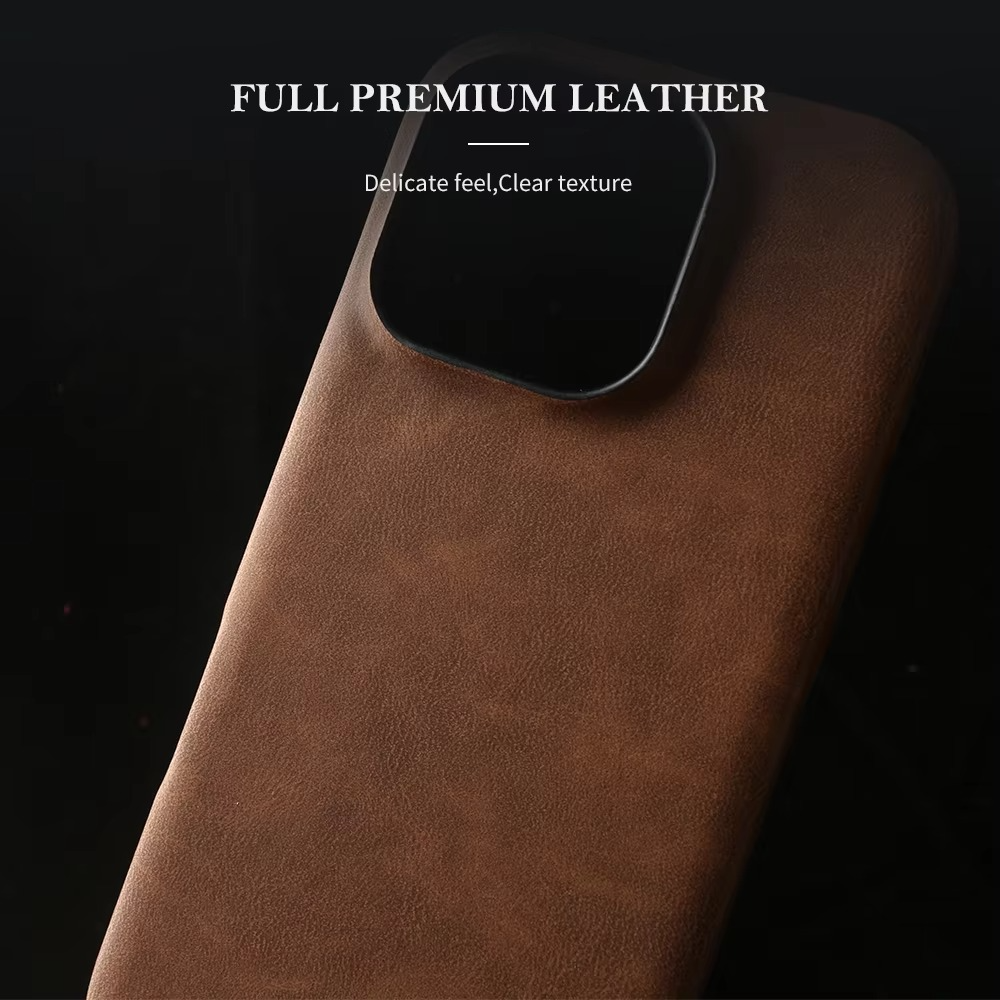 Luxury iPhone Case — Skin-Feel PU Leather Back Cover with Shockproof PC Bumper, Anti-Fingerprint Anti-Scratch Design and Non-Slip Solid Color Finish