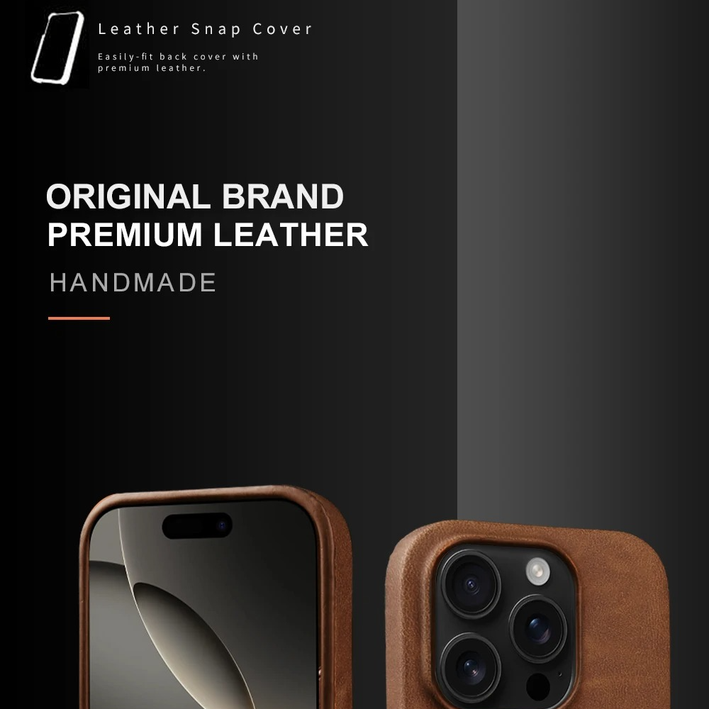 Luxury iPhone Case — Skin-Feel PU Leather Back Cover with Shockproof PC Bumper, Anti-Fingerprint Anti-Scratch Design and Non-Slip Solid Color Finish
