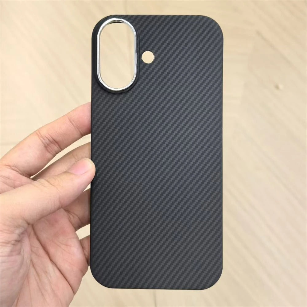 Luxury iPhone Case — Slim Aramid Fiber MagSafe Cover with Lightweight Case-Less Touch Feel and Durable Protective Design