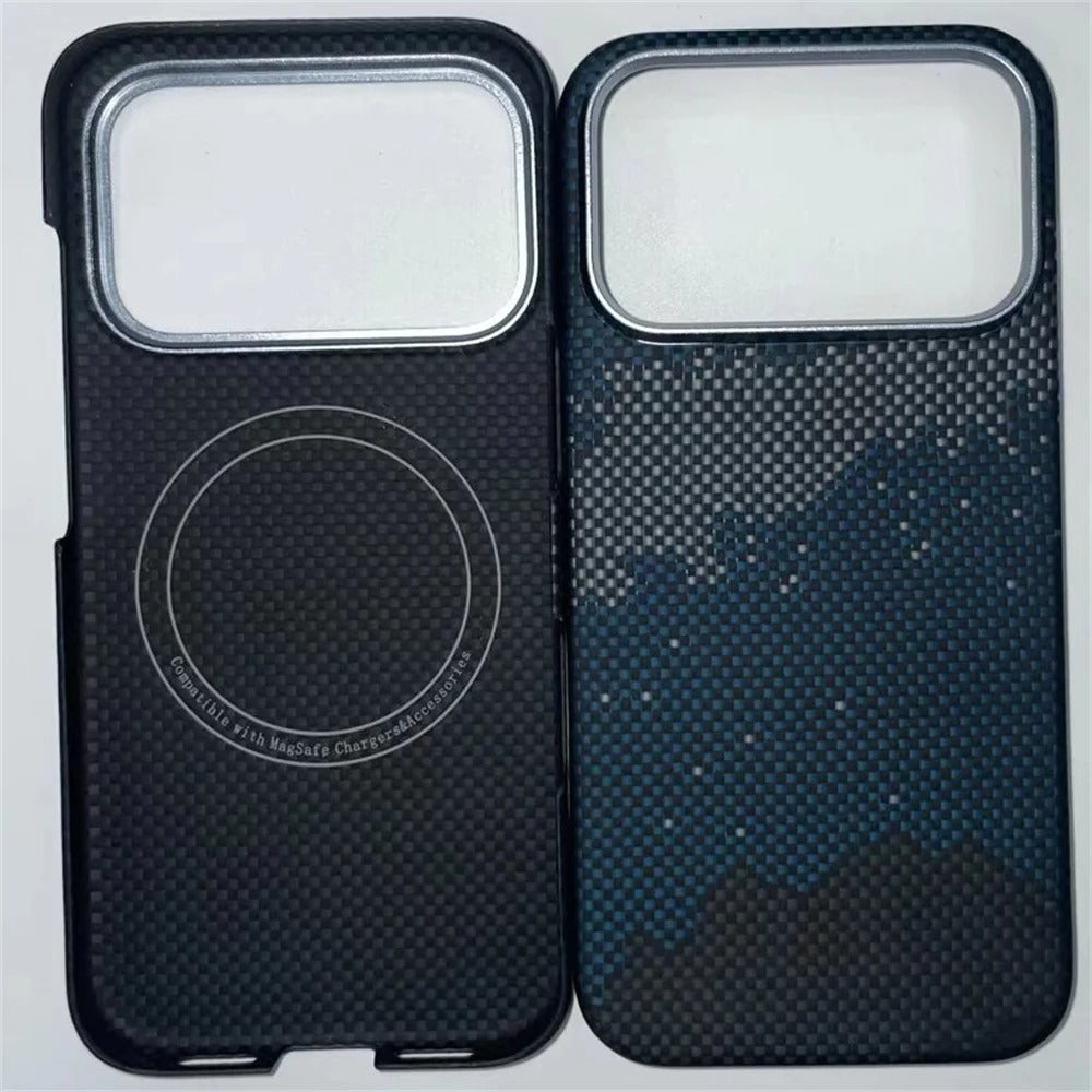 Luxury iPhone Case — Slim Aramid Fiber MagSafe Cover with Lightweight Case-Less Touch Feel and Durable Protective Design