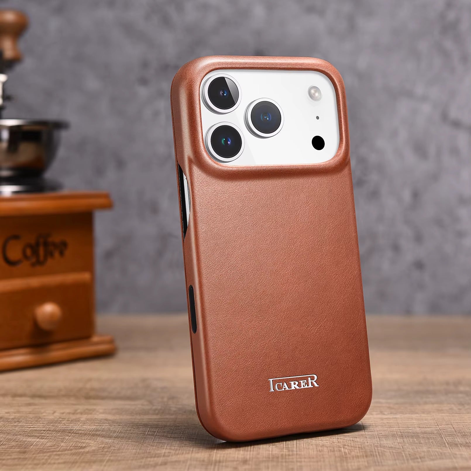 Luxury iPhone Case — Slim Genuine Leather Magnetic Folio Cover with Wireless-Charging Support, Shockproof Protection and Non-Slip Dustproof Design