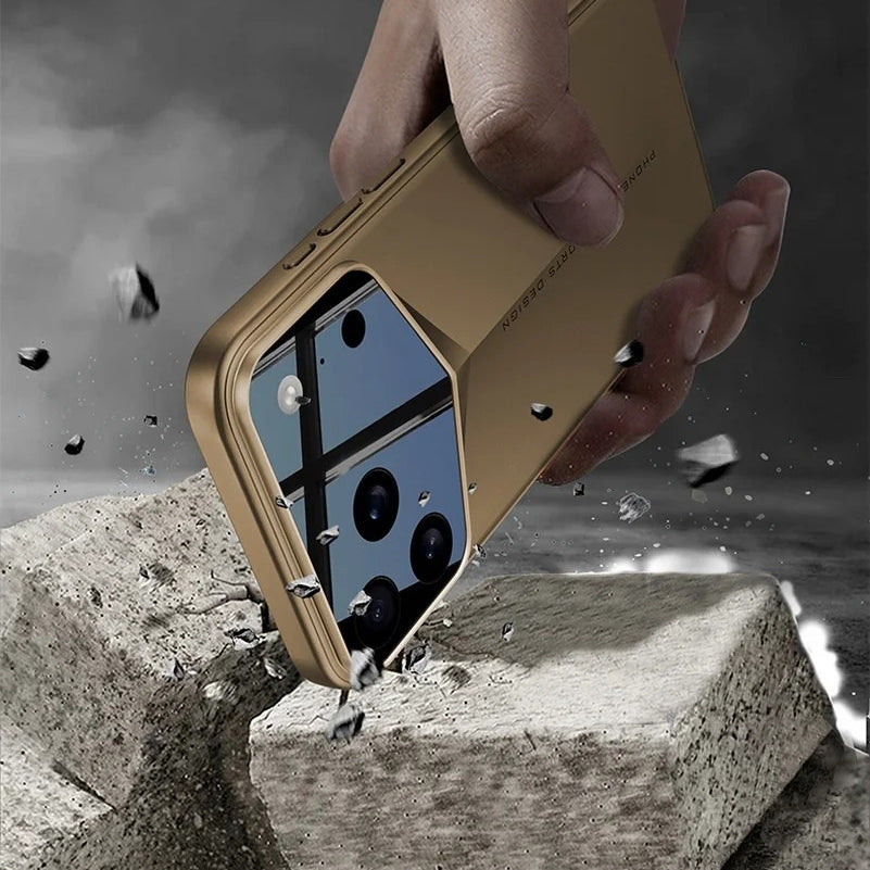 Luxury iPhone Case — Slim Matte Full-Coverage Hard PC Cover with Fine-Hole Lens Protection, Shockproof Anti-Fingerprint Lightweight Tough Design