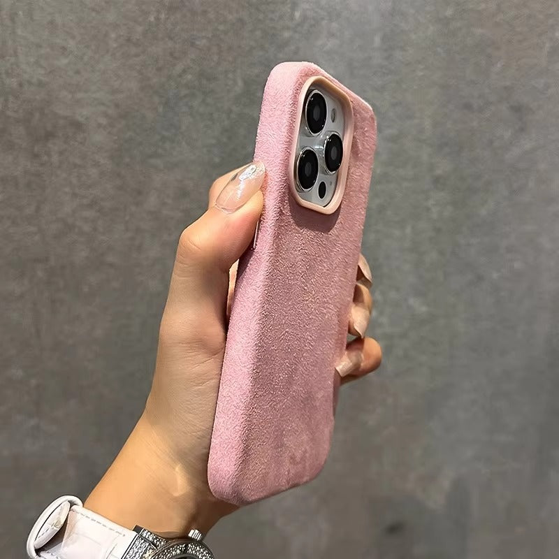 Luxury iPhone Case — Suede Leather Magnetic Cover with MagSafe Charging, Shockproof Hard Protection, Matte Anti-Fingerprint Non-Slip Design