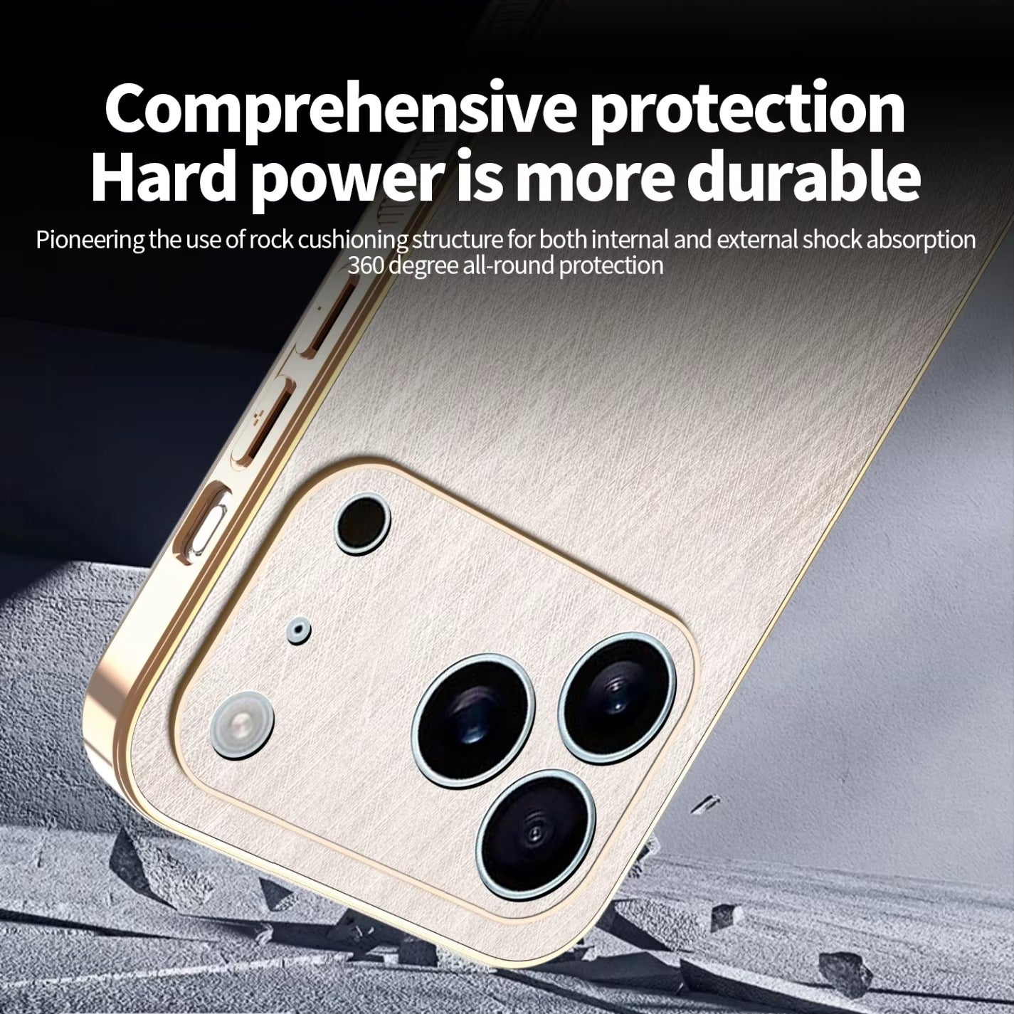 Luxury iPhone Case — Thin Electroplated Golden-Thread PU Leather Cover with Shockproof Anti-Fingerprint Anti-Scratch Protection & Lightweight Non-Slip Design
