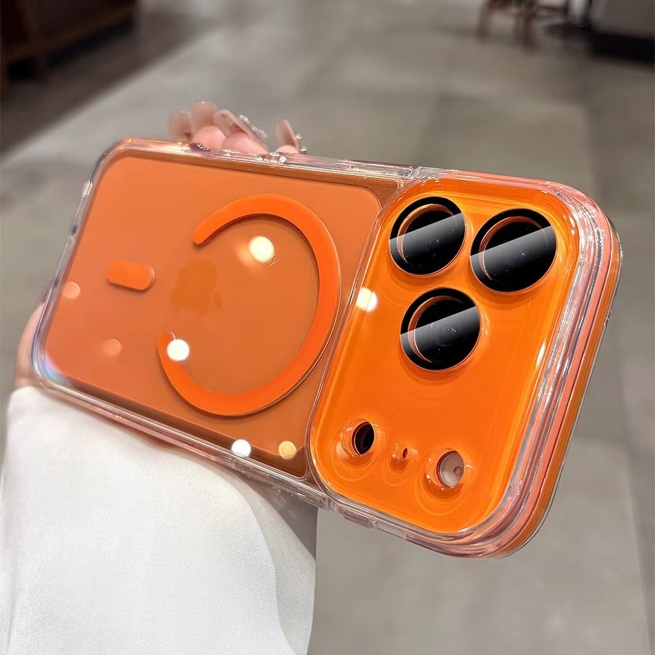 Luxury iPhone Case — Transparent MagSafe Clear PC Cover with Shockproof TPU Bumper, Anti-Fingerprint Anti-Scratch Dustproof Lightweight Design