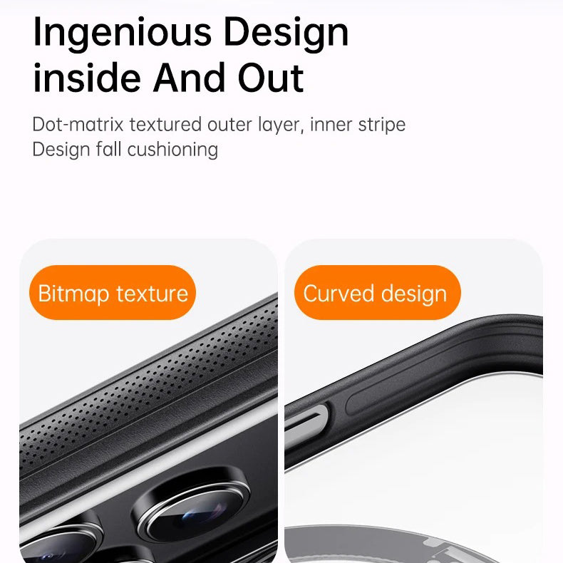 Luxury iPhone Case — Transparent MagSafe Magnetic Cover with 360° Rotating Ring Stand, Shockproof TPU+PC Protection and Kickstand Design