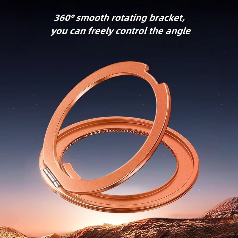 Luxury iPhone Case — Transparent MagSafe Magnetic Cover with 360° Rotating Ring Stand, Shockproof TPU+PC Protection and Kickstand Design