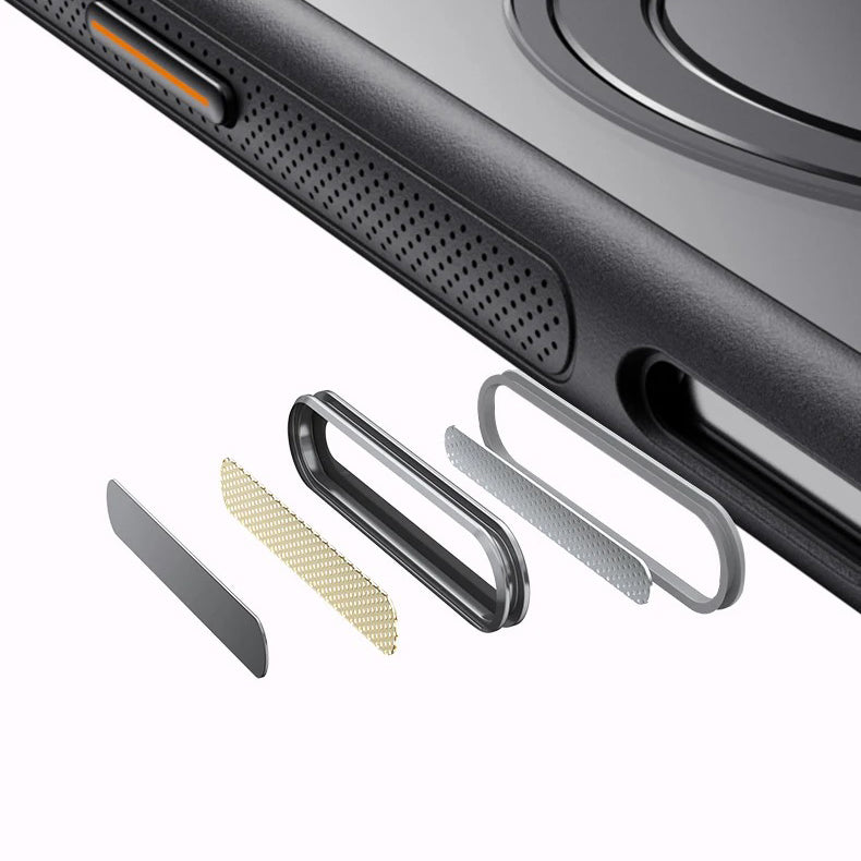 Luxury iPhone Case — Transparent MagSafe Magnetic Cover with 360° Rotating Ring Stand, Shockproof TPU+PC Protection and Kickstand Design