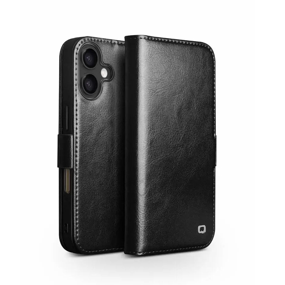 Luxury iPhone Case — Ultra-Slim Handmade Genuine Leather Wallet Flip Cover with Card Slots, Shockproof Drop Protection & Premium Cowhide Texture