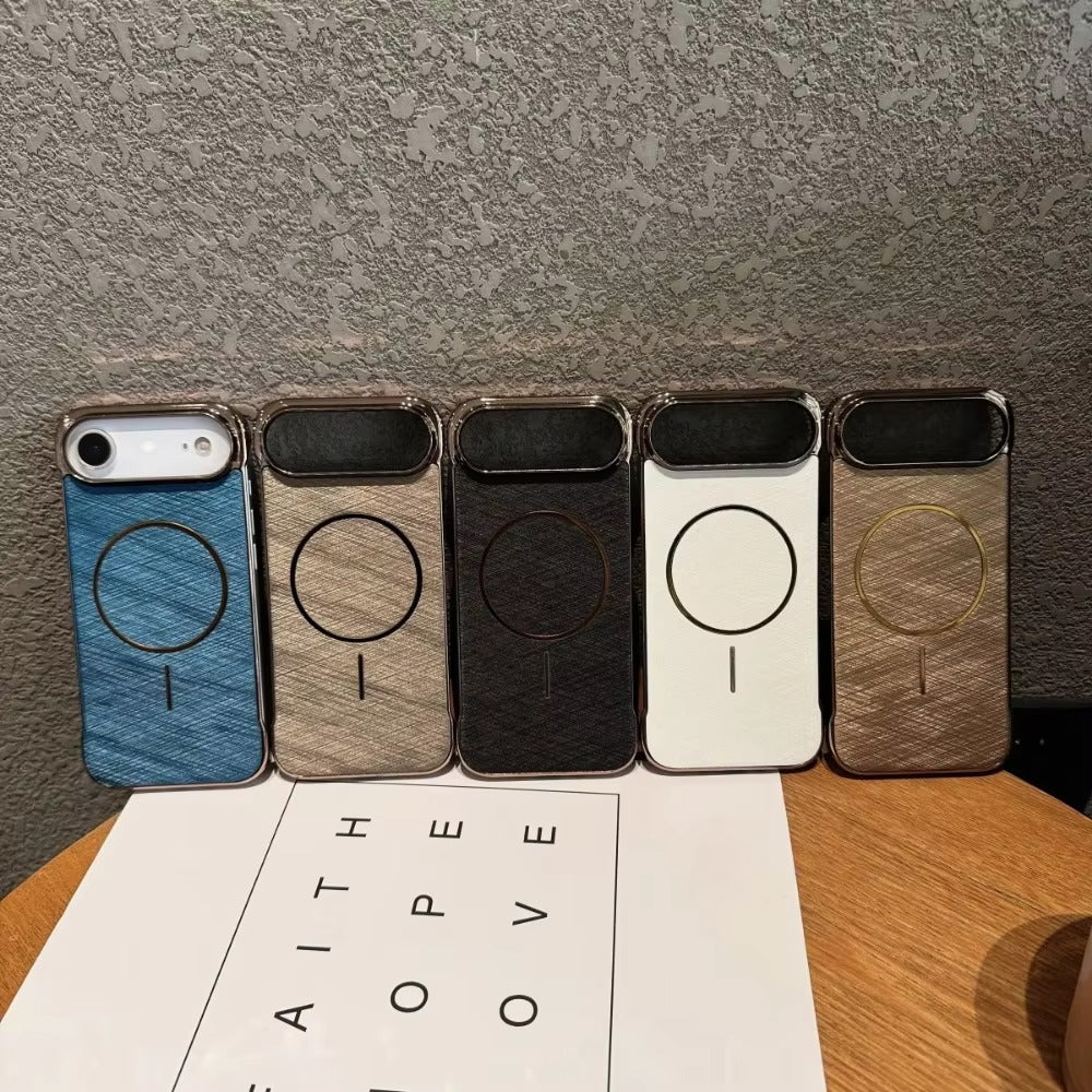 Luxury iPhone Case — Ultra-Slim Plating Frameless Gold-Wire Magnetic Cover with Shockproof Design and MagSafe Wireless-Charging Protection