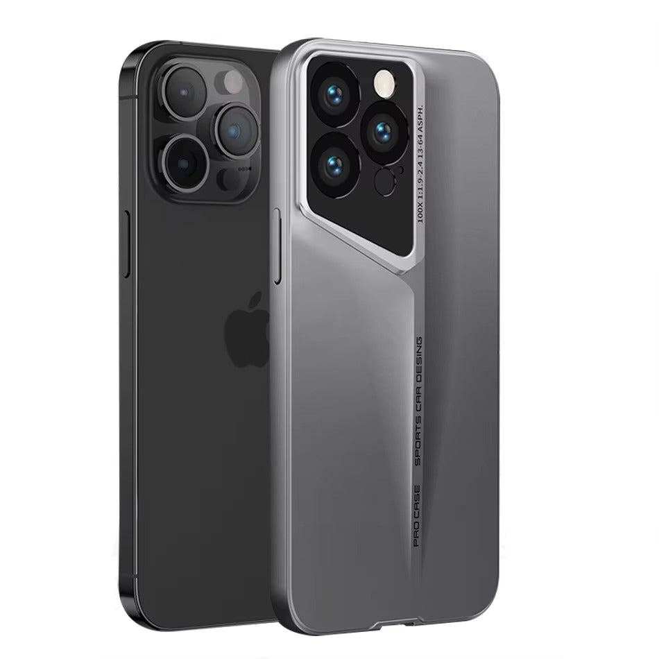 Luxury iPhone Case — Ultra-Thin Blade Titanium-Style Cover with Shockproof Lens Protection, Lightweight Non-Slip Design & Skin-Safe Fashion Finish