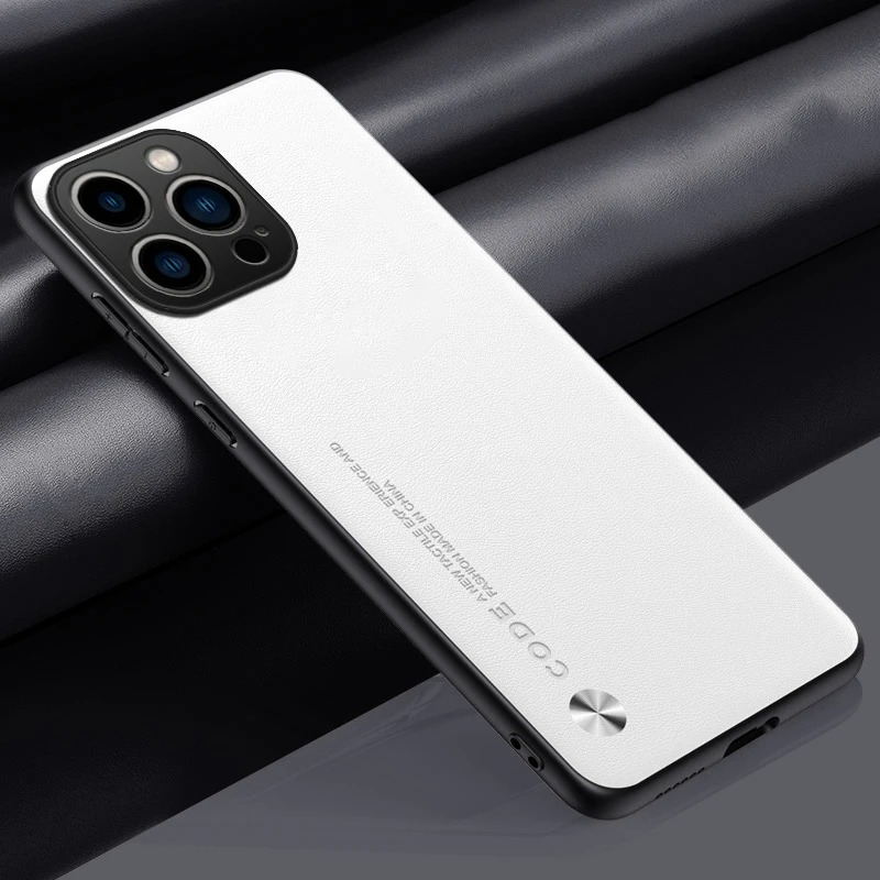 Luxury iPhone Case — Ultra-Thin Leather Soft Back Cover with Shockproof Anti-Fingerprint Non-Slip Plain Design