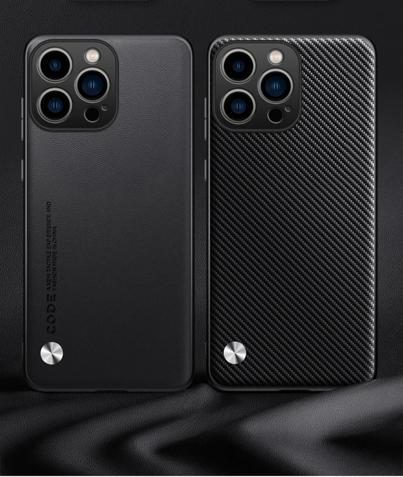 Luxury iPhone Case — Ultra-Thin Leather Soft Back Cover with Shockproof Anti-Fingerprint Non-Slip Plain Design