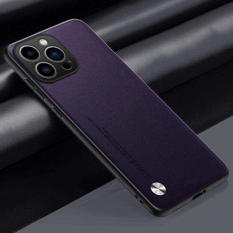 Luxury iPhone Case — Ultra-Thin Leather Soft Back Cover with Shockproof Anti-Fingerprint Non-Slip Plain Design
