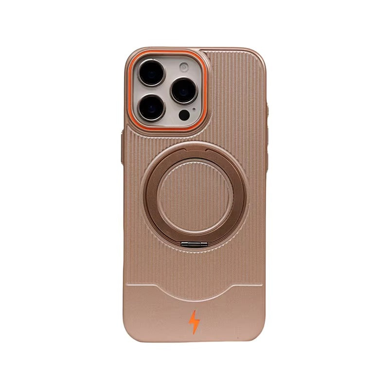 Luxury iPhone Case — Ultra-Thin Matte Magnetic Cover with 360° Rotating Metal Car Holder Stand and Shockproof Protective Design