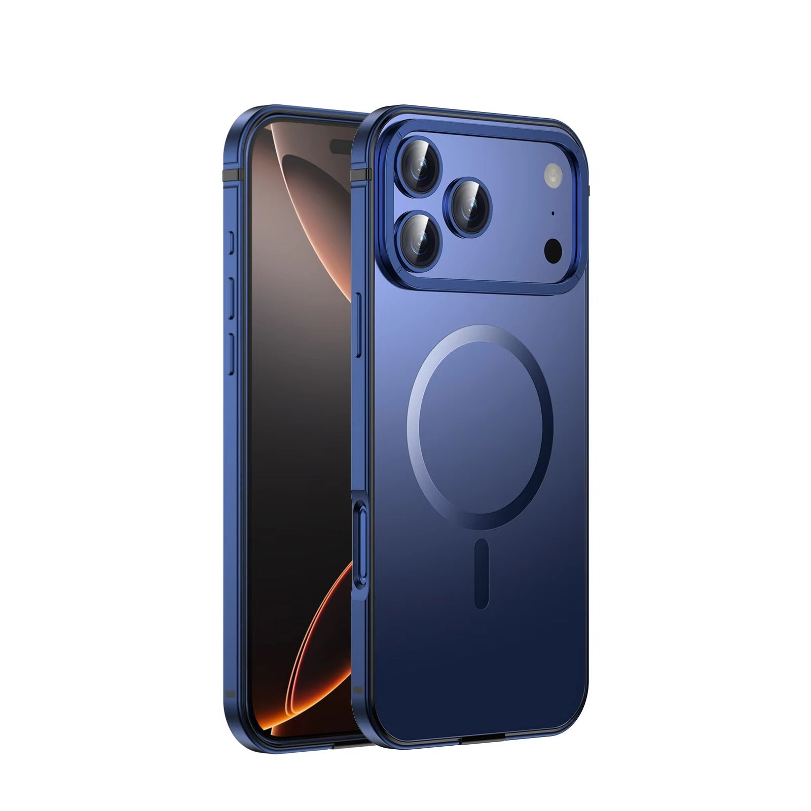 Luxury iPhone Case — Ultra-Thin Metal Alloy Bezel with Frosted Magnetic Back Cover, Shockproof PC+TPU Protective Design