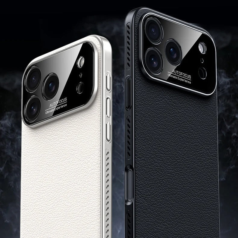 Luxury iPhone Case — Vegan Leather Heat-Dissipation Cover with Strong Magnetic Adsorption, Camera Lens Protector, Shockproof Dual-Layer Full-Coverage Design